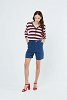 three-tone knitted top with button details