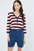 three-tone knitted top with button details