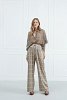 Satin Printed Wide-leg Trousers with Elastic Waistband