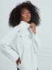 Knitted Turtleneck Sweater with Embroidery