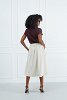 Midi Corduroy Skirt with Metallic Detail