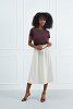 Midi Corduroy Skirt with Metallic Detail