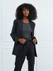 Striped Blazer with Embroidery